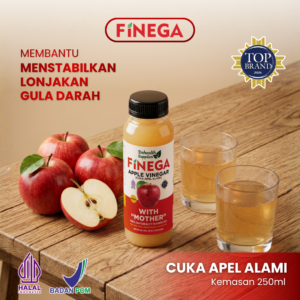 Finega Cuka Apel 250ml (Botol Plastik) 