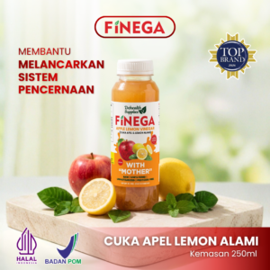 Finega Cuka Apel Lemon 250ml (Botol Plastik)