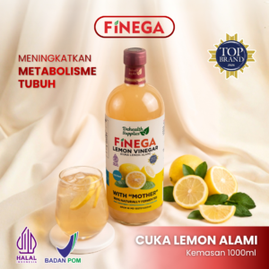 Finega Cuka Lemon 1000ml (Botol Kaca)