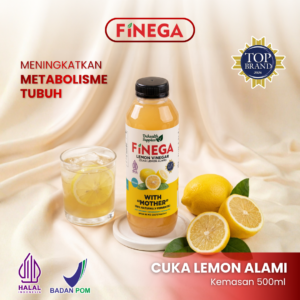 Finega Cuka Lemon 500ml (Botol Plastik)