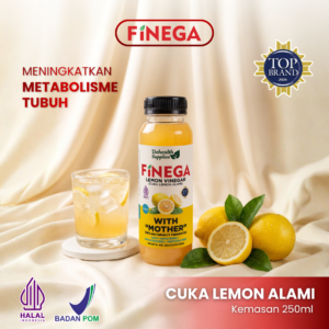 Finega Cuka Lemon 250ml (Botol Plastik)