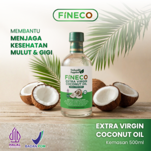 Fineco Extra Virgin Coconut Oil 500ml (Botol Kaca)