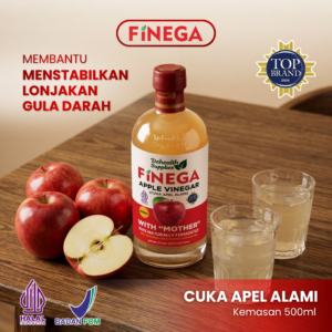Finega Cuka Apel 500ml (Botol Kaca)