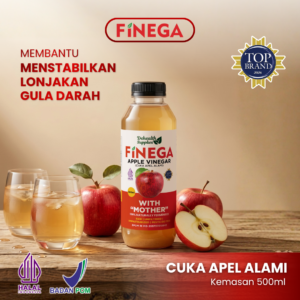 Finega Cuka Apel 500ml (Botol Plastik)