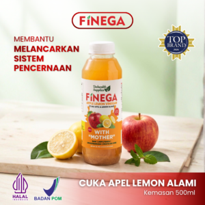 Finega Cuka Apel Lemon 500ml (Botol Plastik)