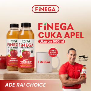 Bundling 2 Pcs Finega Cuka Apel 500ml (Botol Plastik) Gratis Finega Mug