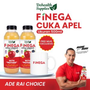 Bundling 2 Pcs Finega Cuka Apel 500ml (Botol Plastik) Gratis Finega Mug