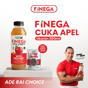 Finega Cuka Apel 500ml (Botol Plastik) Gratis Chia Seed 25gr