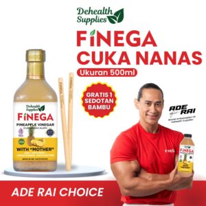 Finega Cuka Nanas 500ml (Botol Kaca) Gratis Sedotan Bambu