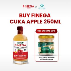 Finega Cuka Apel 250ml (Botol Kaca) Gratis Chicken Seasoning