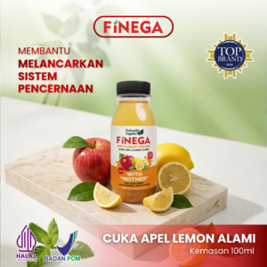 Finega Cuka Apel Lemon 100ml (Botol Plastik)