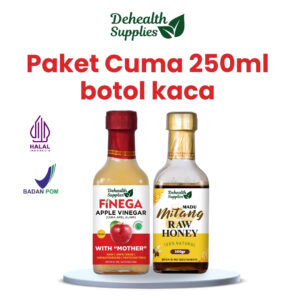 PAKET CUMA (Cuka Madu) - Cuka Apel 250ml Kaca & Madu Mitang 300gr Kaca
