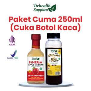 PAKET CUMA (Cuka Madu) - Cuka Apel 250ml Kaca & Madu Mitang 300gr Plastik