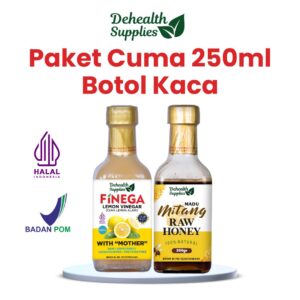 PAKET CUMA (Cuka Madu) – Cuka Lemon 250ml Kaca & Madu Mitang 300gr Kaca