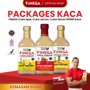 DETOX PACKAGE – Cuka Apel 500ml Kaca & Cuka Nanas 500ml Kaca & VCO 500ml Kaca