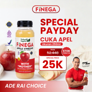 SPECIAL PAYDAY – Finega Cuka Apel 250ml Plastik Harga 25K