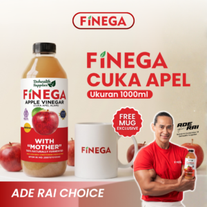 Finega Cuka Apel 1L Plastik Gratis Mug